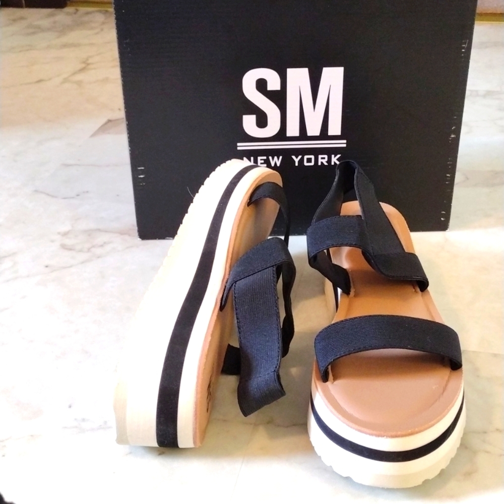 SM New York platform sandals.